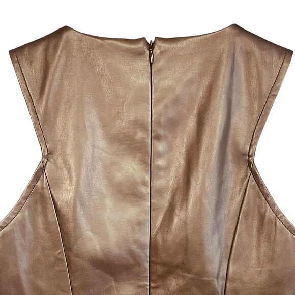 En Saison Layne Faux Leather Sleeveless Peplum Top - Picture 10 of 11